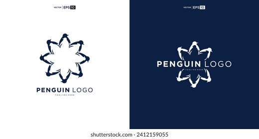 penguin logo creative design bird animal icon vector