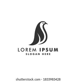 Penguin logo design, animal icon symbol vector illustration