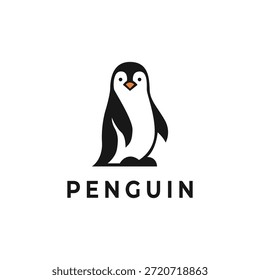 Concepto de diseño de logotipo de pingüino estilo plano