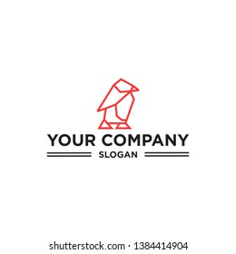 Penguin logo design with geometric style