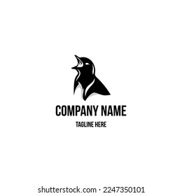Penguin logo design icon. Penguin design inspiration. Bird logo design template. Animal symbol logotype. Penguin symbol silhouette.