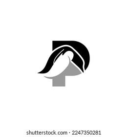 Penguin logo design icon. P logo design inspiration. Bird logo design template. P letter symbol logotype. Penguin symbol silhouette.