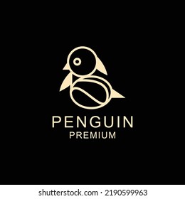 Plantilla de icono de diseño de logotipo en pingüino