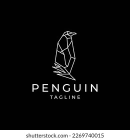 Plantilla de icono de diseño de logotipo en pingüino