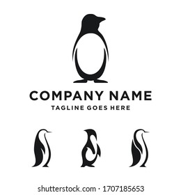 Penguin Logo Design. Penguin set Logo Template. Modern Design. Flat Logo. Vector Illustration