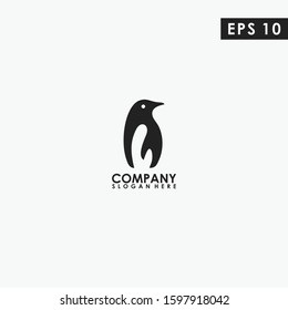 Penguin Logo Design. Penguin Logo Template. Modern Design. Flat Logo. Vector Illustration