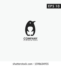 Penguin Logo Design. Penguin Logo Template. Modern Design. Flat Logo. Vector Illustration