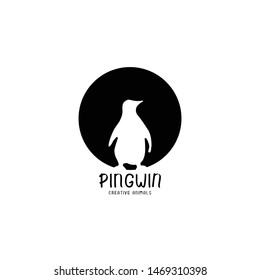 penguin logo design vector in isolated white background