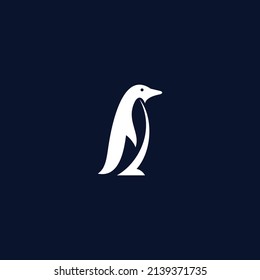 penguin logo design vector silhouette illustration