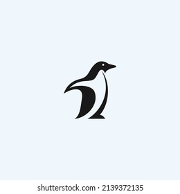 penguin logo design vector silhouette illustration