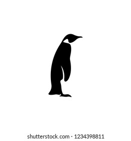 Penguin Logo design vector template Negative space style. Funny Bird Logotype concept icon