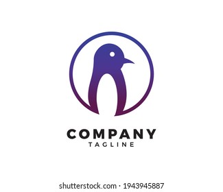 Penguin logo design vector template