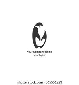 penguin logo with hands