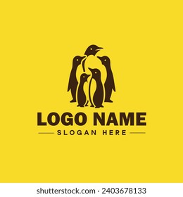 penguin logo and icon clean flat modern minimalist business and luxury brand animal logo design editable vector