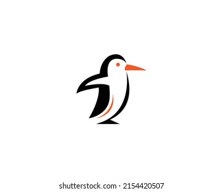 Ilustración de plantilla de vectores de diseño de iconos con logotipo pingüino.