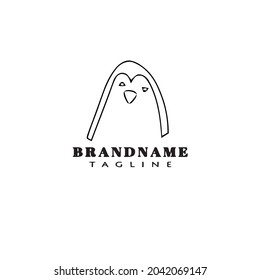 plantilla de diseño de icono del logo del pingüino ilustración vectorial moderna