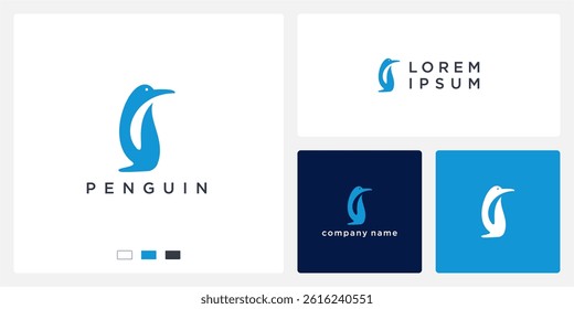 penguin logo illustration design template