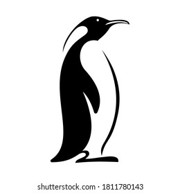 penguin logo illustration, good for mascot delivery or logistic, logo industry, flat color style with black