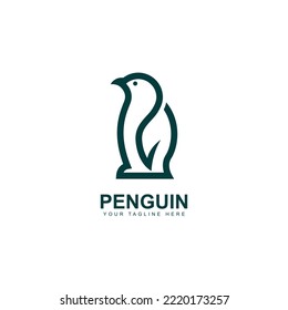 penguin logo in line style. penguin icon vector illustration