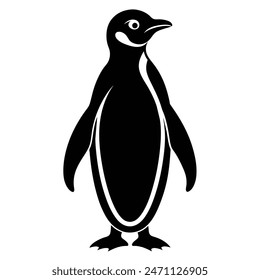 Penguin Logo Monochrome Design Vector..