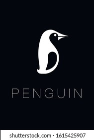 Penguin logo on a black background