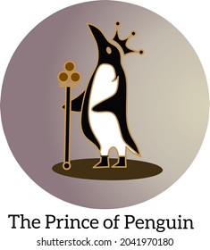Penguin logo. Penguin prince logo for brand name.