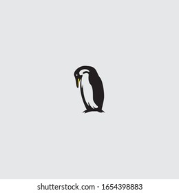 Penguin Logo template design, Negative space style, 