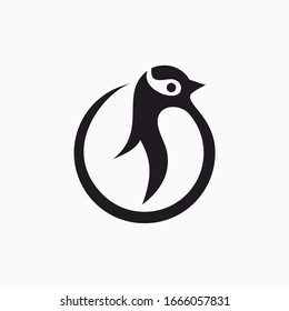 Vector de diseño de plantilla de logotipo pingüino.