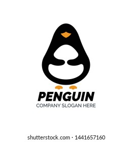 Penguin logo template. Isolated vector icon on white background