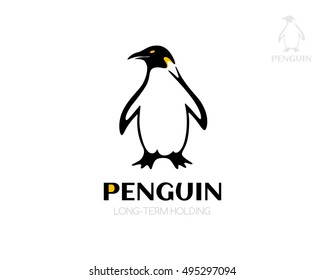Penguin logo template. Isolated vector icon on white background