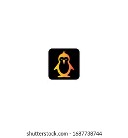 Diseño de icono vectorial de plantilla de logotipo pingüino