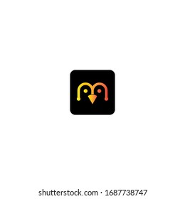 Diseño de icono vectorial de plantilla de logotipo pingüino