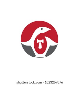 penguin logo template vector icon illustration