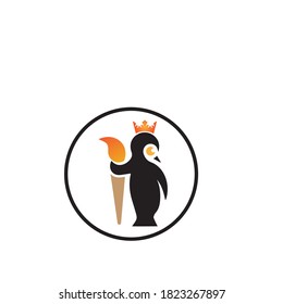 plantilla de logotipo pingüino ilustración de icono vectorial