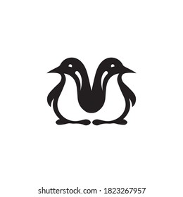 penguin logo template vector icon illustration