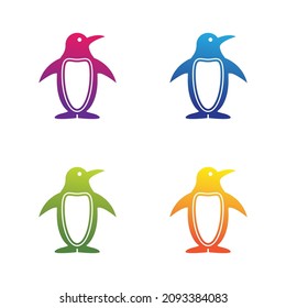 Penguin logo template vector icon set