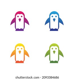 Penguin logo template vector icon set