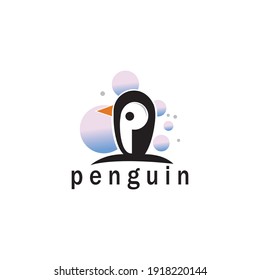 Pinguin Logo einzigartig abstrakte, abstrakte Vorlage, Vektorgrafik