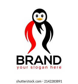 Penguin logo vector. Flat design. Vector Illustration on white background.
