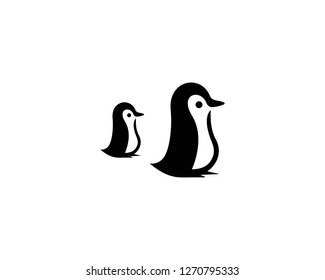 penguin logo vector icon illustration design 