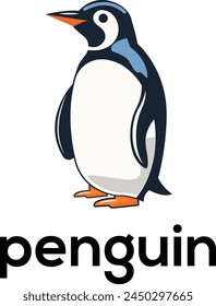 Pinguin-Logo, Pinguin-Logo-Vektorgrafik-Symbol-Illustrationsdesign