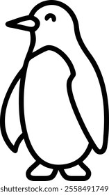 Penguin logo, penguin logo vector icon illustration design, a closer look of penguin.