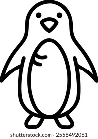 Penguin logo, penguin logo vector icon illustration design, a closer look of penguin.