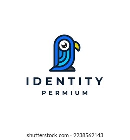 Plantilla de icono de vectores con logotipo en pingüino