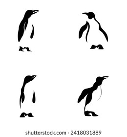 diseño de ilustraciones vectoriales con logotipo pingüino