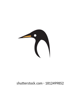 Ilustración de diseño de icono de la plantilla de vector del logotipo pingüino