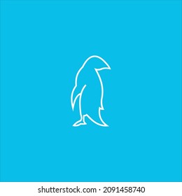 penguin logo vector template line art