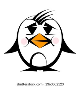Penguin Logo For Your Design Vector Illustration On White Background