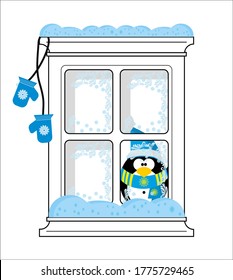 Penguin is looking for his mittens