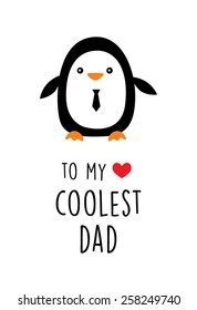 penguin love daddy greeting card